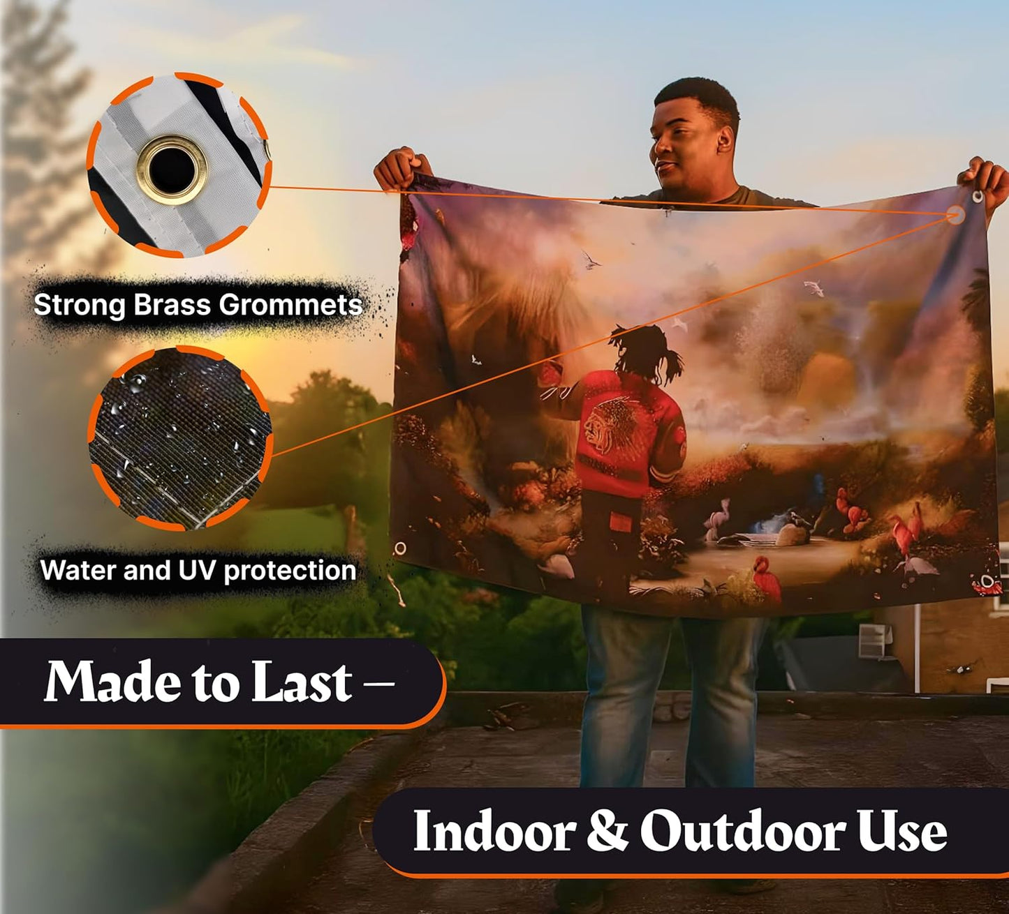 3X5 Feet Rapper Single Sided Polyester Flag Chief in the Garden of Eden with 4 Grommets - Suitable for Indoor and Outdoor Decorate for College Dorm Room - American Music Banner for Garden Party