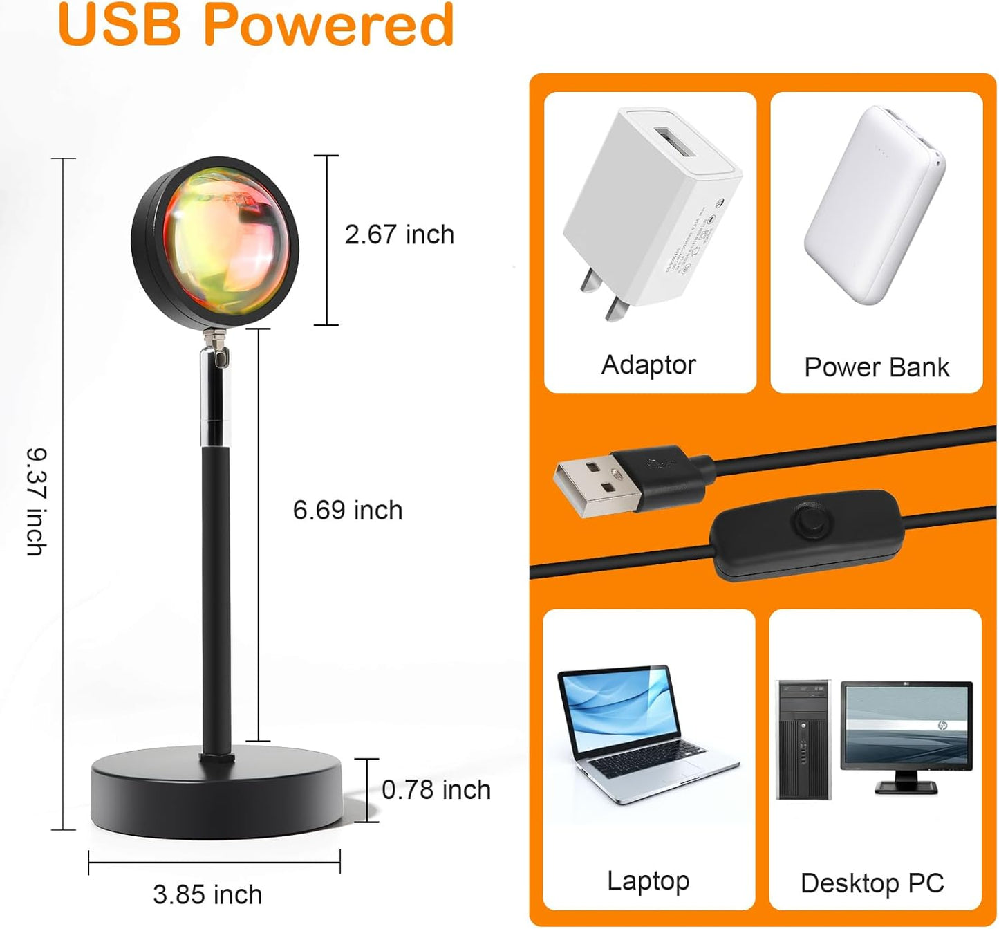 SolarHalt App & Remote Sunset LED Lamp Projector - 21 Color Changing Ambiance Lighting with App & Remote Control, Perfect for Aesthetic Decor & Unique Gifts!