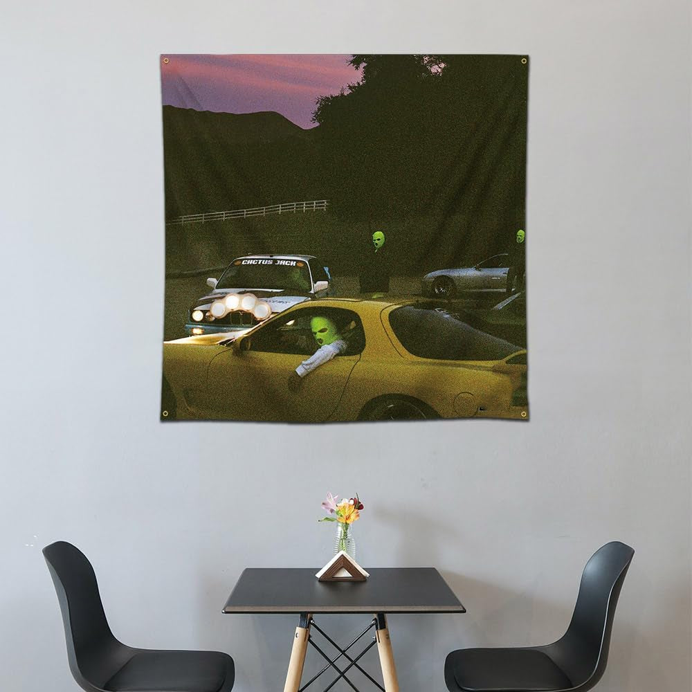 Jackboys Tapestry Rapper Music Album Covers Tapestry 4X4Ft Bedroom Living Room College Dormitory Decor, 48X48 Inch, Mutil